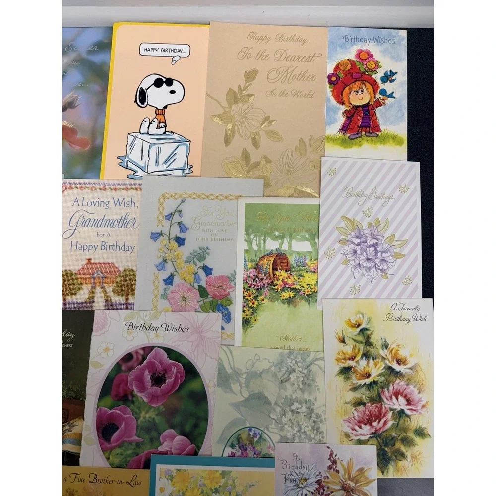 Vintage Birthday Cards Some Fronts ONLY Scrapbooking Crafts Decoupage Lot of 50+